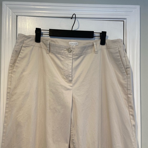 NFS Live In Khaki Chino Wide Leg Comfy Flat Front Cotton Stretch - Picture 2 of 12